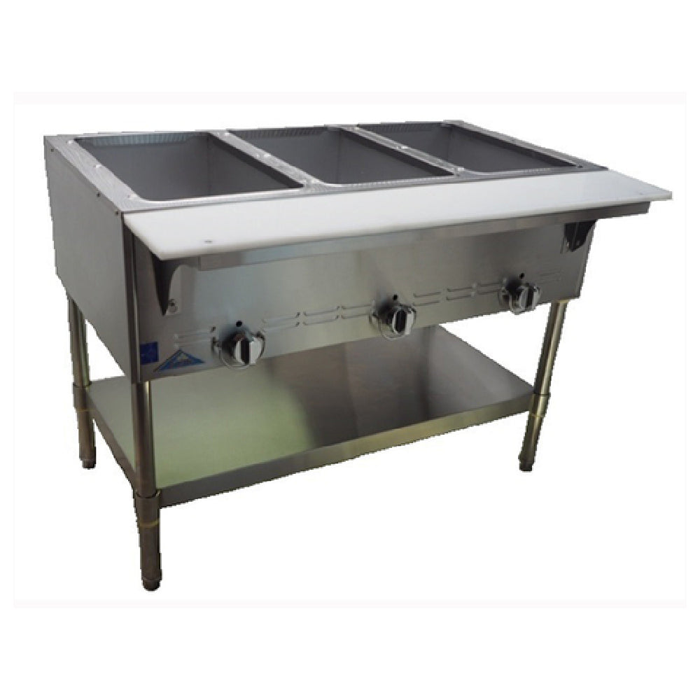 Comstock-Castle CCGST-5 Castle Series Serving Counter / Hot Food Table Gas 72” Wide With (5) 12” X 20” Dry Wells
