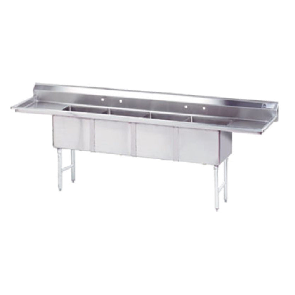 Advance Tabco FC-4-2424-24RL Fabricated Sink 4-compartment 24" Right & Left Drainboards