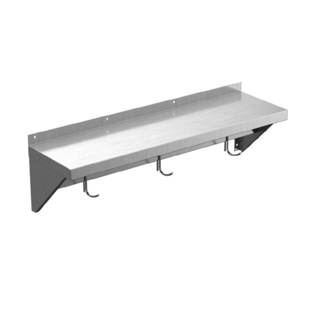 Winholt SSWMSH104 Wall Mounted Shelf 48"W X 10"D All Welded 16/304 Stainless Steel Construction