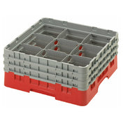 Cambro 9S638163 Camrack® Glass Rack With (3) Soft Gray Extenders Full Size