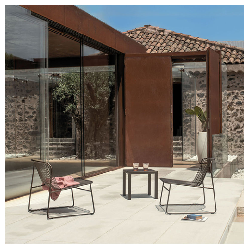 Emuamericas, Llc E437-24 - Riviera Stacking Lounge Chair, Outdoor/indoor, Slatted Wrought Iron Back And Seat