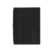 American Metalcraft MCTRLSBL Securit® Trendy Sewn Menu Cover 10" X 13" Faux Leather Finish With De-bossed Lettering On Front Cover