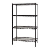 Quantum WR74-1836BK Wire Shelving Starter Kit 36"W X 18"D X 74"H 600 800 Lb. Capacity