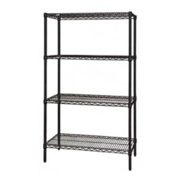 Quantum WR74-1836BK Wire Shelving Starter Kit 36"W X 18"D X 74"H 600 800 Lb. Capacity