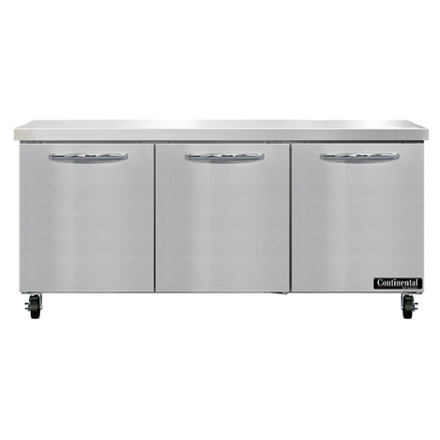Continental Refrigerator SW72N Work Top Refrigerator 72"W 20.6 Cu Ft Capacity