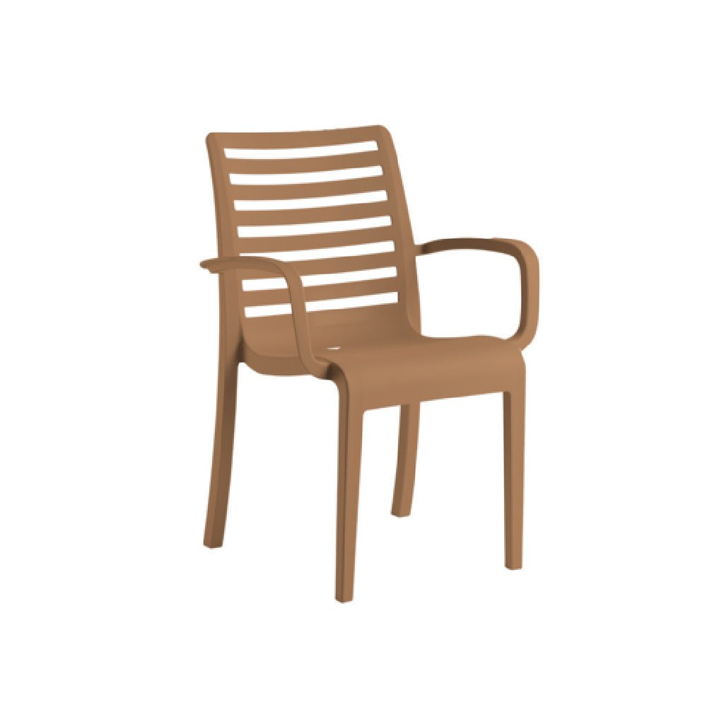Grosfillex UT954008 Astoria Stacking Armchair 23.6"W X 23.4"D X 34.7"H Technopolymer With Air Molding Technology