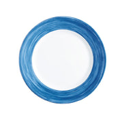 Arc Cardinal H3607 Arcoroc Brushed Blue Jean Rim Plate (D:9.25'') Fluorosilicate Opal Glass