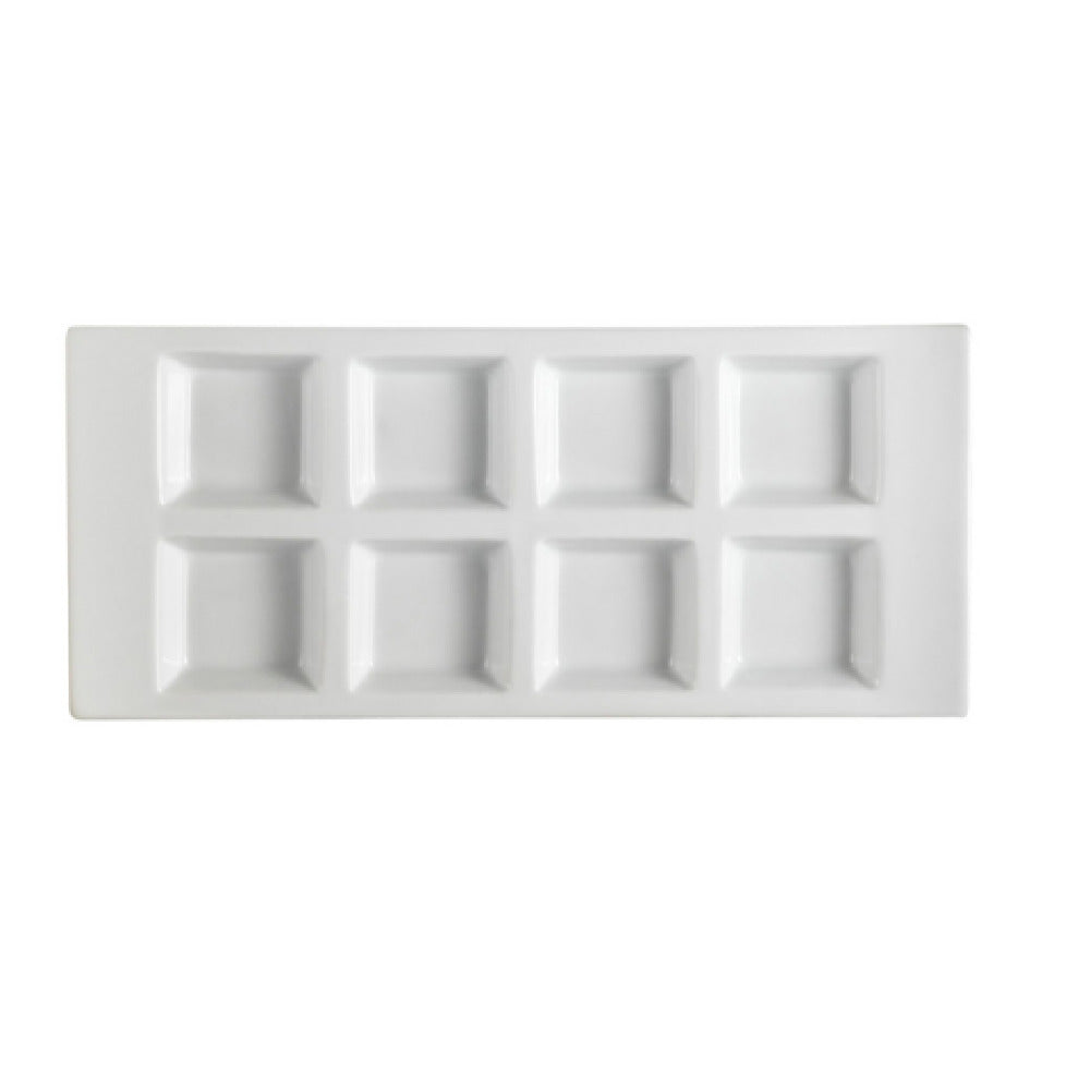 CAC China CN-8T13 CN Divided Side Dish Plate 1 Oz. Per Compartment