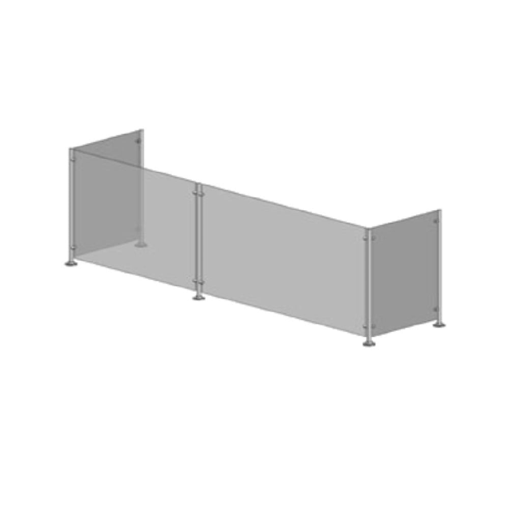 Premier Metal & Glass FM1V 1Guard™ Fixed Full-Service Sneeze Guard Single Sided Guard Without Top Shelf