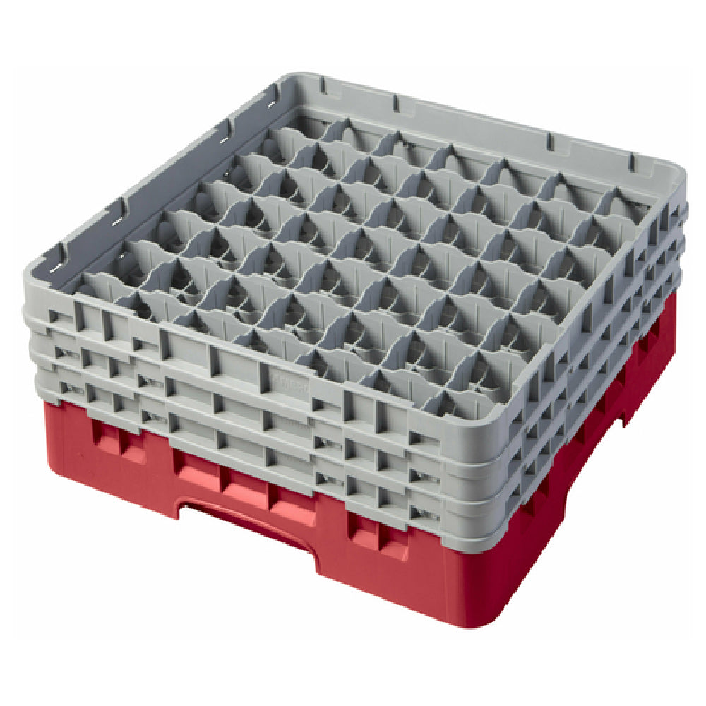 Cambro 49S638163 Camrack® Glass Rack With (3) Soft Gray Extenders Full Size