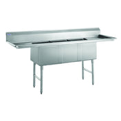 Hubert 29N-001 - Kratos® Compartment Sink, 16"W X 20"D X 14"H Bowl Size, (2) 18" Drain Boards