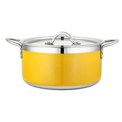 Bon Chef 71303-CF2-Y Country French X Pot 5 Qt. 22 Oz. 10-1/8" Dia. X 4-3/4"H