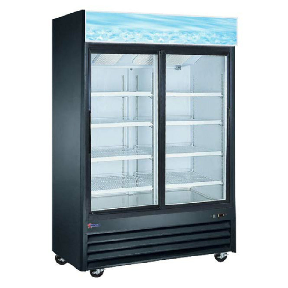 Omcan 51032 (RE-CN-0045-HC-BK) Refrigerator Reach-in Display Two-section