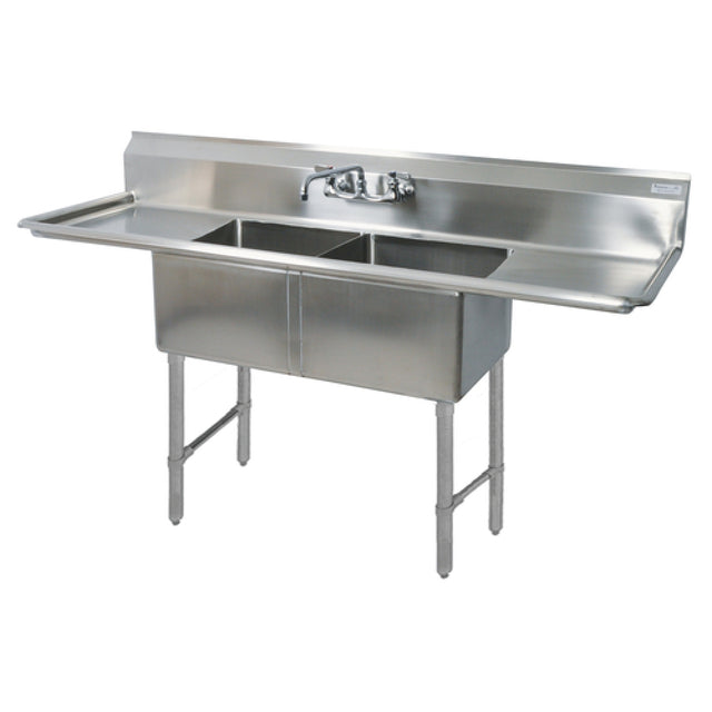 BK Resources BKS-2-18-12-18TS Sink Two Compartment 72"W X 23-13/16"D X 43-3/4"H Overall Size