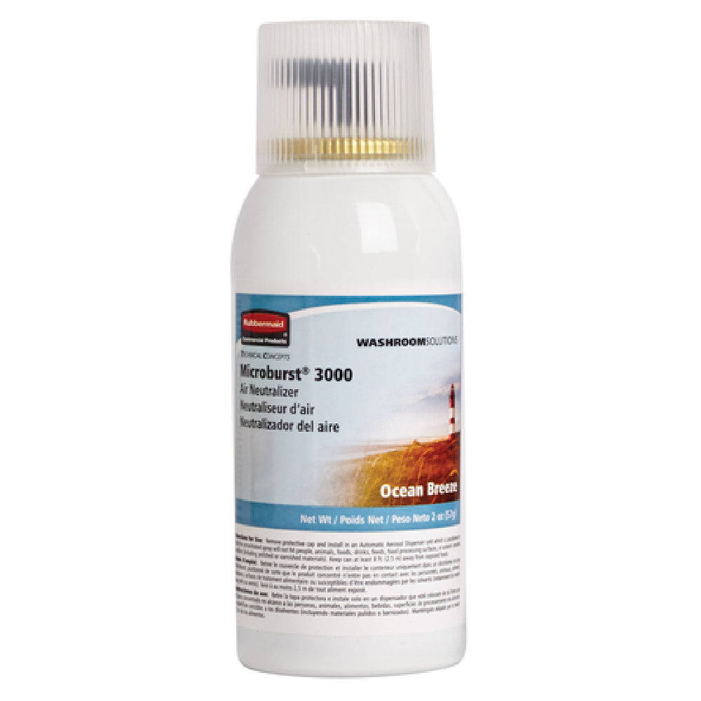 Rubbermaid FG4012581 TC Microburst® 3000 Aerosol Air Neutralizer Refill Ocean Breeze (V.OC Compliant In All U.S. States Canada & Mexico) (sold In Case Quantities Only)