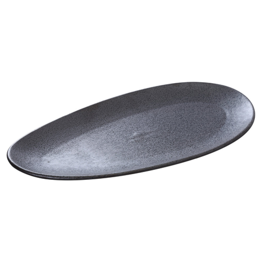 Yanco DB-310 Diamond Black Plate 10"L X 4-3/4"W X 3/4"H Leaf Shape