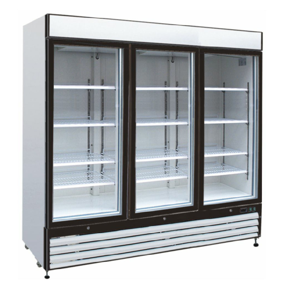 Hubert 69K-828 - Kratos® Merchandiser, 81"W X 32"D X 79"H, 3 Sliding Glass Doors