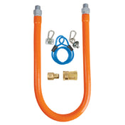 BK Resources BKG-GHC-10024-SCK2 Gas Hose Connection Kit # 2 Includes 24" Long X 1" I.D. Stainless Steel Hose With Radial Wrap & Protective Translucent Coating