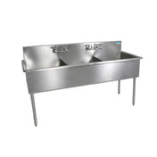 BK Resources BK8BS-3-24-12 Budget Sink Three Compartment 75"W X 27-1/2"D X 41"H Overall Size
