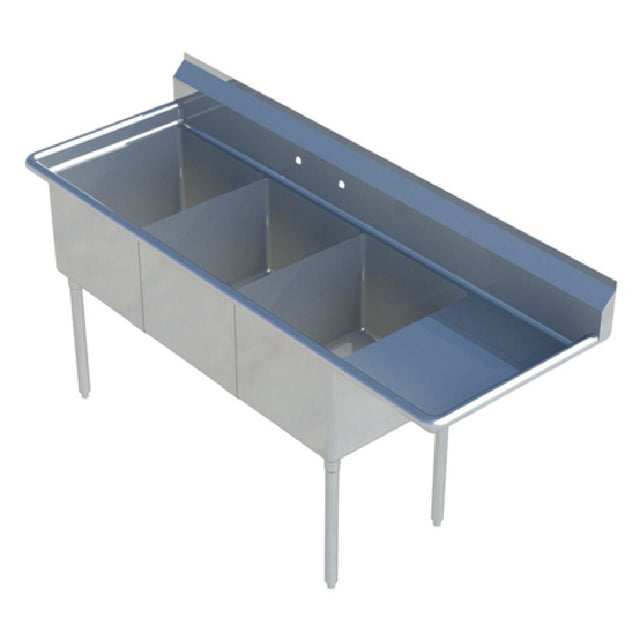 Sapphire Manufacturing SMS-3-1515R Sink 3-compartment 62-1/2"W X 20-1/2"D X 44-1/4"H Overall Size