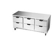 Beverage Air WTRD72AHC-6-FLT Worktop Refrigerator Three-section 35-1/2" Working Height