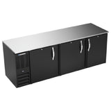Beverage Air BB94HC-F-B - Refrigerated Food Rated Back Bar Storage Cabinet, Three-section