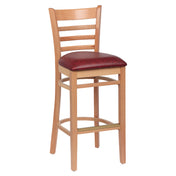 Royal ROY 8002 N CRM - Bar Stool, Ladder Back, 17"L X 16-1/2"W X 43-3/8"H