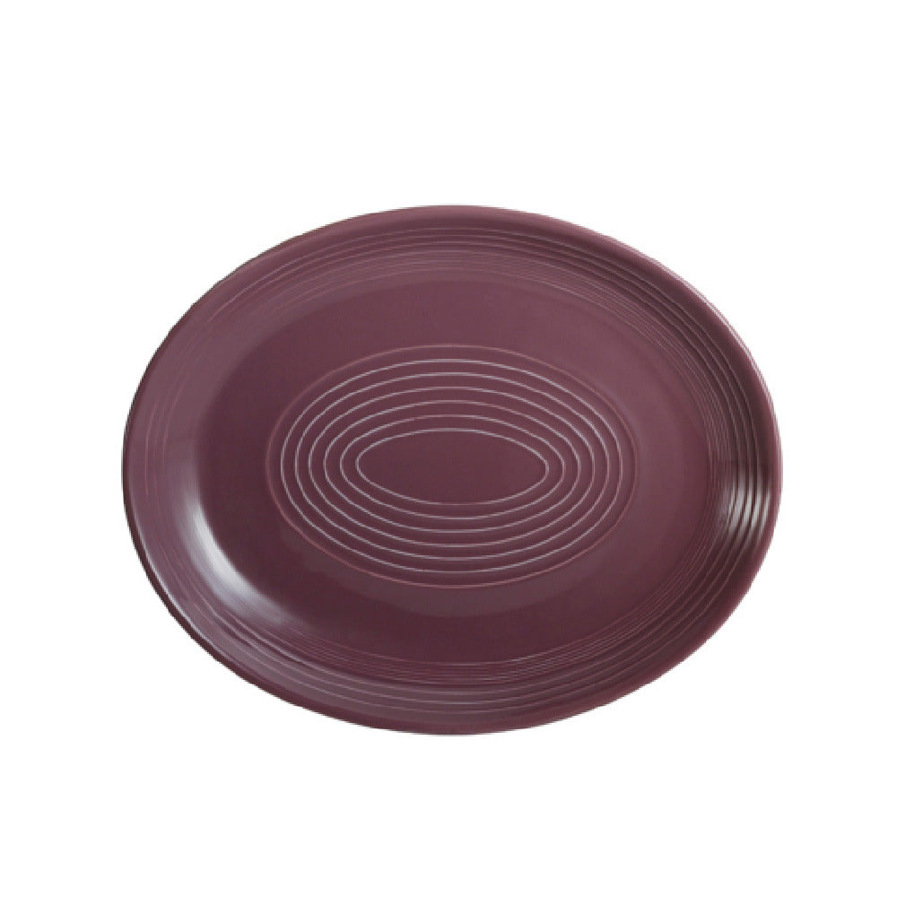 CAC China TG-14C-PLM Tango Platter 12-3/4"L X 10-1/4"W X 1-1/2"H Oval