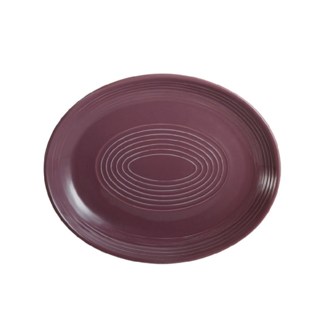 CAC China TG-14C-PLM Tango Platter 12-3/4"L X 10-1/4"W X 1-1/2"H Oval