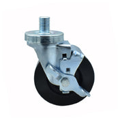 BK Resources 4SBR-6ST-HR-TLB Hard Rubber Wheel 4" Diameter 3/4"-10 X 1" Threaded Stem