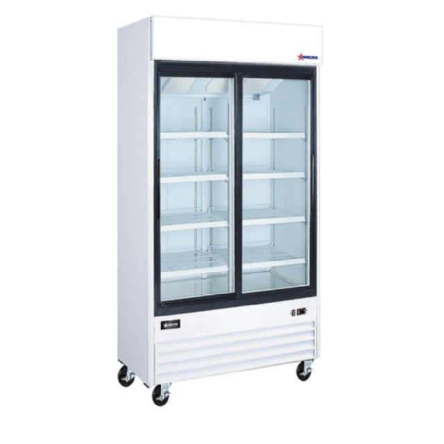 Omcan 50127 (RE-CN-0039-HC-W) Merchandiser Refrigerator Reach-in Two-section