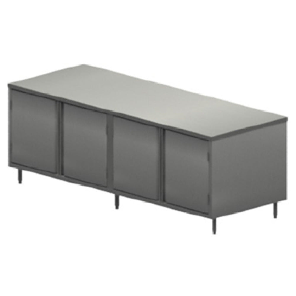 BK Resources CST-30120H2 Dual Access Chef Table Cabinet Base With Hinged Doors On Both Sides