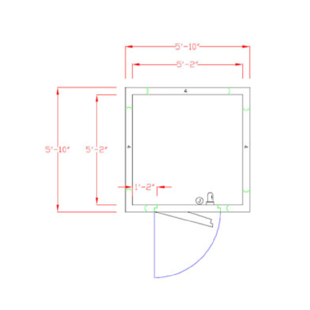 American Panel 6X6C-O Walk-In Cooler 7'-3-3/4" H X 5'-10" W X 5'-10" D Outdoor