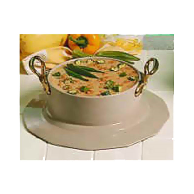 Bon Chef 91419097HRCARM Soup Bowl Crock 5 Qt. 12 Oz. With Collar & 2 Brass Handles