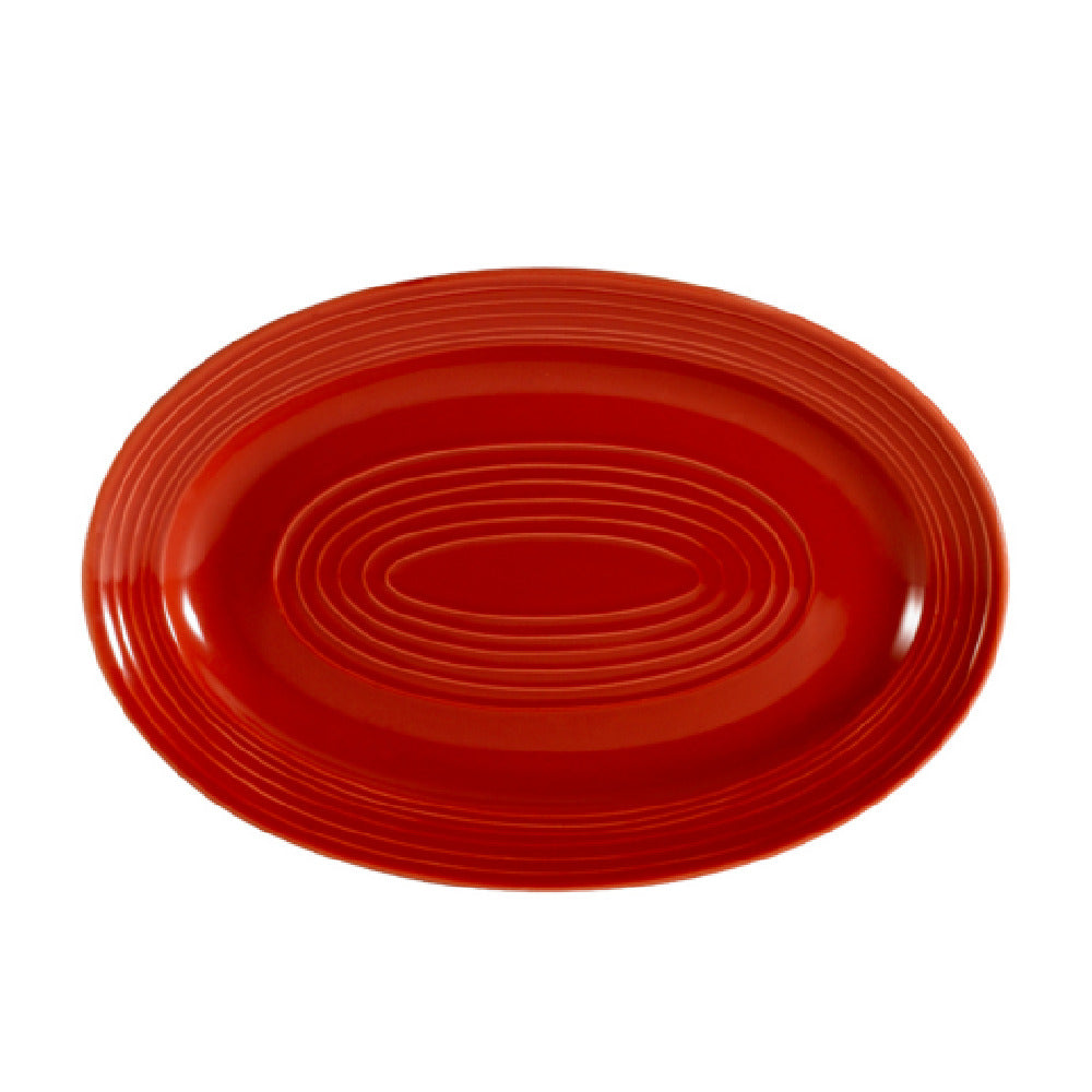 CAC China TG-51-R Tango Platter 15-3/4"L X 11"W X 1-1/2"H Oval