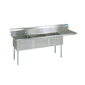 BK Resources BKS-3-24-14-24RS Sink Three Compartment 98-1/2"W X 29-13/16"D X 43-3/4"H Overall Size