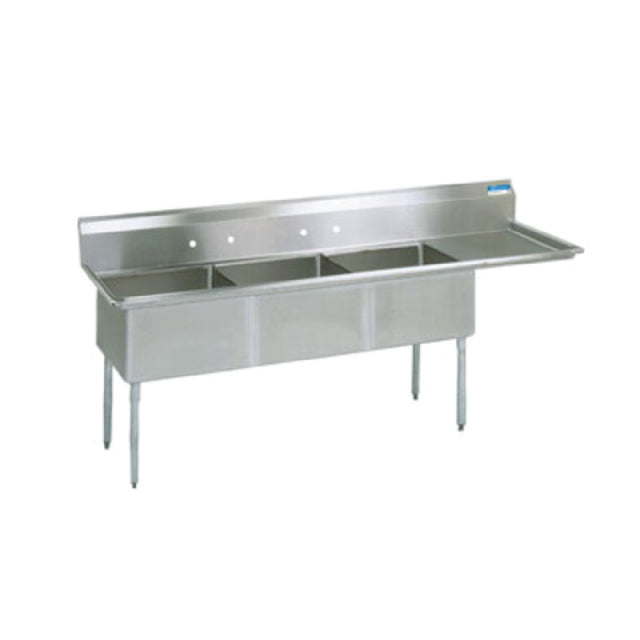 BK Resources BKS-3-24-14-24RS Sink Three Compartment 98-1/2"W X 29-13/16"D X 43-3/4"H Overall Size