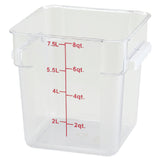 Winco PCSC-8C Storage Container 8 Qt. 8-3/4" X 10-1/4" X 9"H
