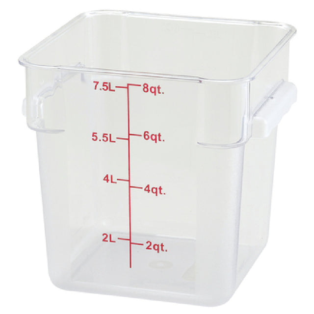Winco PCSC-8C Storage Container 8 Qt. 8-3/4" X 10-1/4" X 9"H