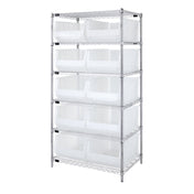 Quantum WR6-954CL Bin Wire Shelving System 36"W X 24"D X 74"H Overall Size 800 Lb. Capacity Per Shelf