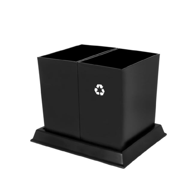 Central Specialties RC2-BLK-6.0 ReCollect2 Recycle Bin Set Black 15-1/4"W X 12-1/4"D X 12"H