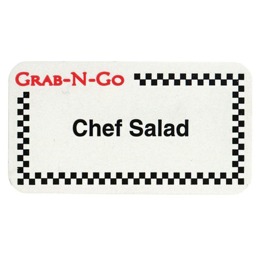 Hubert 85324 - Grab-N-Go Food Label, "Chef Salad", 1-3/4" X 7/8"