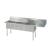 BK Resources BKS-3-18-12-18R Sink Three Compartment 74-1/2"W X 23-13/16"D X 43-3/4"H Overall Size