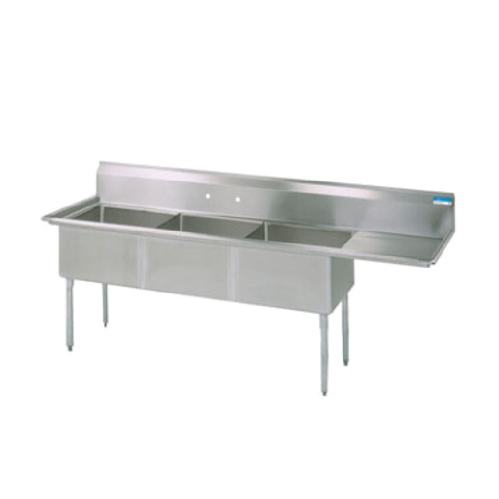 BK Resources BKS-3-18-12-18RS Sink Three Compartment 74-1/2"W X 23-13/16"D X 43-3/4"H Overall Size