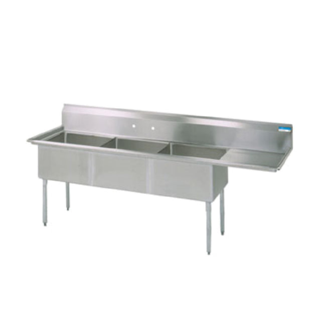 BK Resources BKS-3-18-12-18RS Sink Three Compartment 74-1/2"W X 23-13/16"D X 43-3/4"H Overall Size