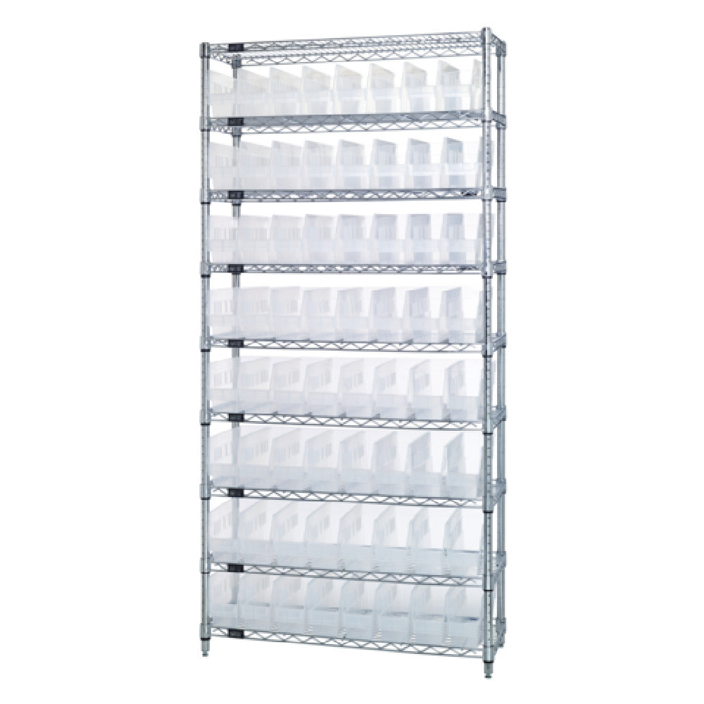 Quantum WR9-203CL Bin Wire Shelving System 36"W X 18"D X 74"H Overall Size 800 Lb. Capacity Per Shelf
