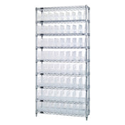 Quantum WR9-203CL Bin Wire Shelving System 36"W X 18"D X 74"H Overall Size 800 Lb. Capacity Per Shelf
