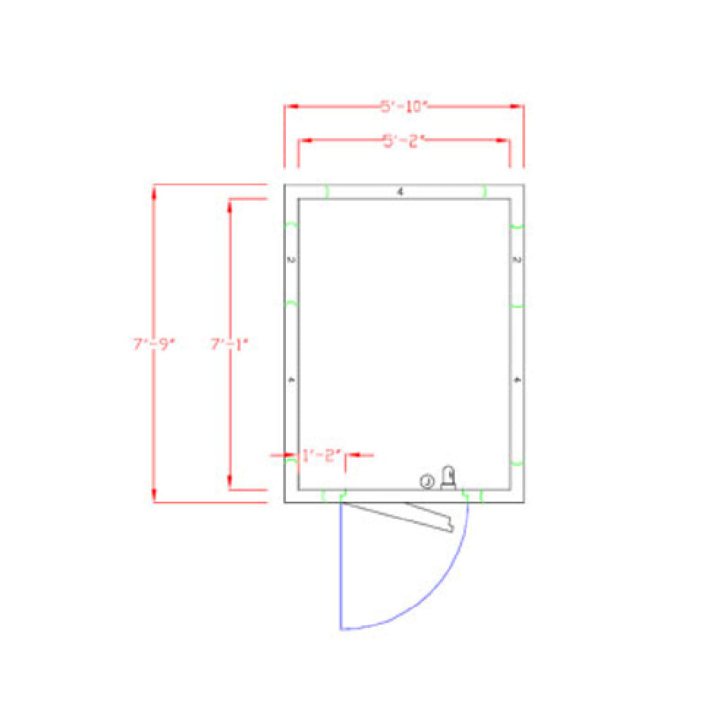 American Panel 6X8C-O Walk-In Cooler 7'-3-3/4" H X 5'-10" W X 7'-9" D Outdoor