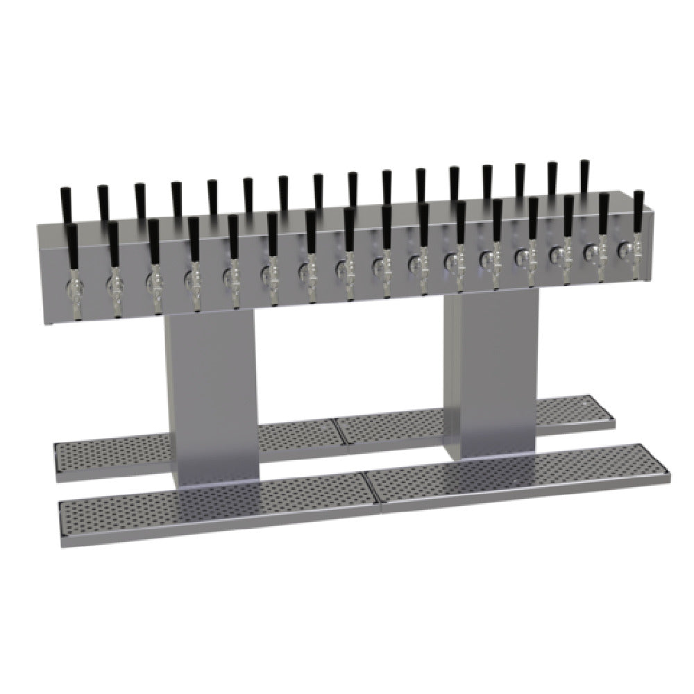 Glastender DT-32-SSR Double-Sided Draft Dispensing Tower Countertop (32) Stainless Steel Faucets (handles Not Included)