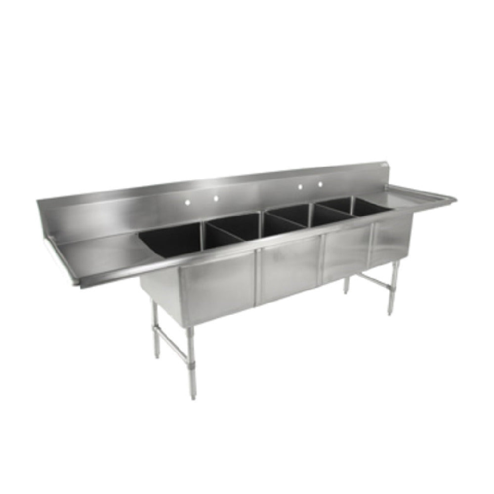 John Boos 4B18244-2D18 "B" Series Sink 4-compartment 111"W X 29-1/2"D X 44"H Overall Size